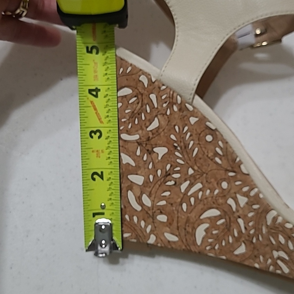 Jessica Simpson Cork & Cream Platform Wedge Sandals size 11 - Picture 15 of 16